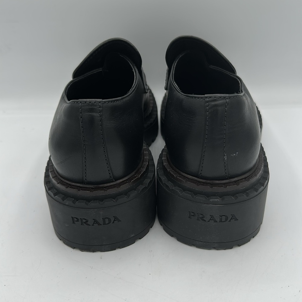 Prada Monolith Brushed Leather Loafers Black Men’s Size 7 UK / 8 US - Picture 4 of 13